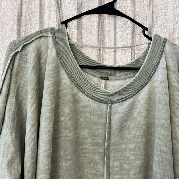 Free people Olive Green Oversized Sweatshirt - Picture 2 of 8